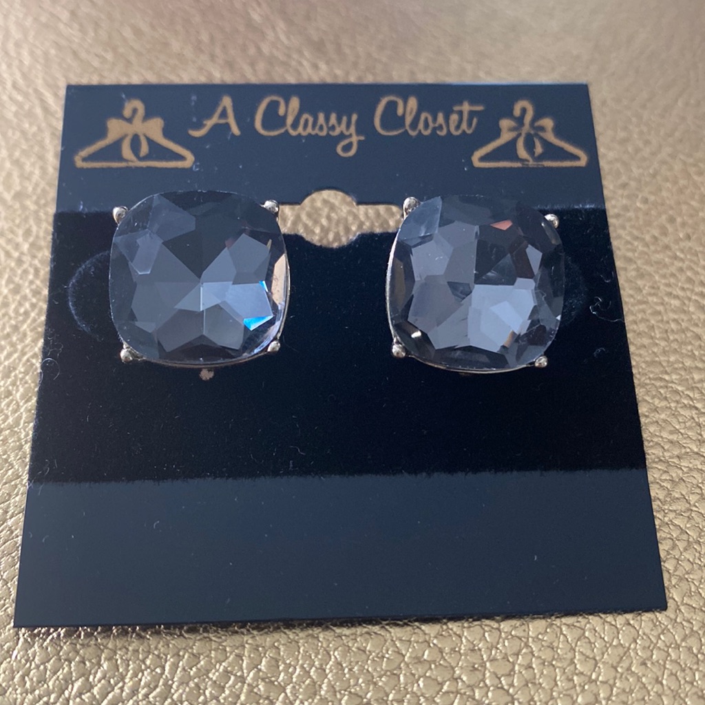 Gray Large Stud Earrings